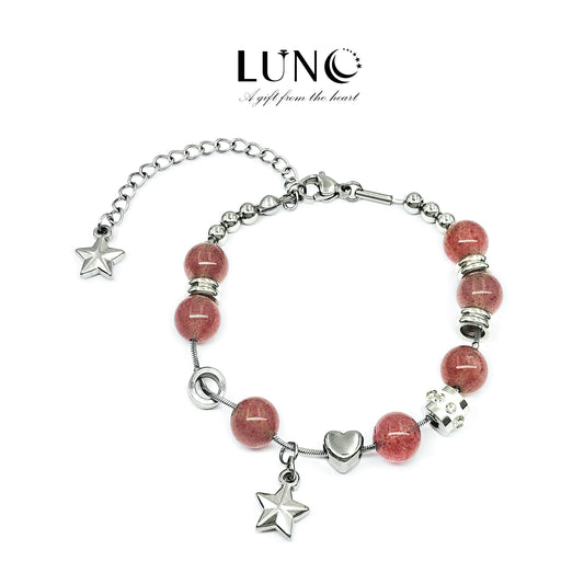 【 LUNO Premium Strawberry Quartz Bracelet 】🍓