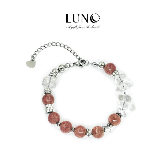 【 LUNO Premium Strawberry Quartz Bracelet 】🍓