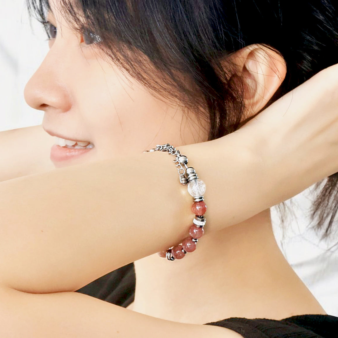 【 LUNO Premium Strawberry Quartz Bracelet 】🍓