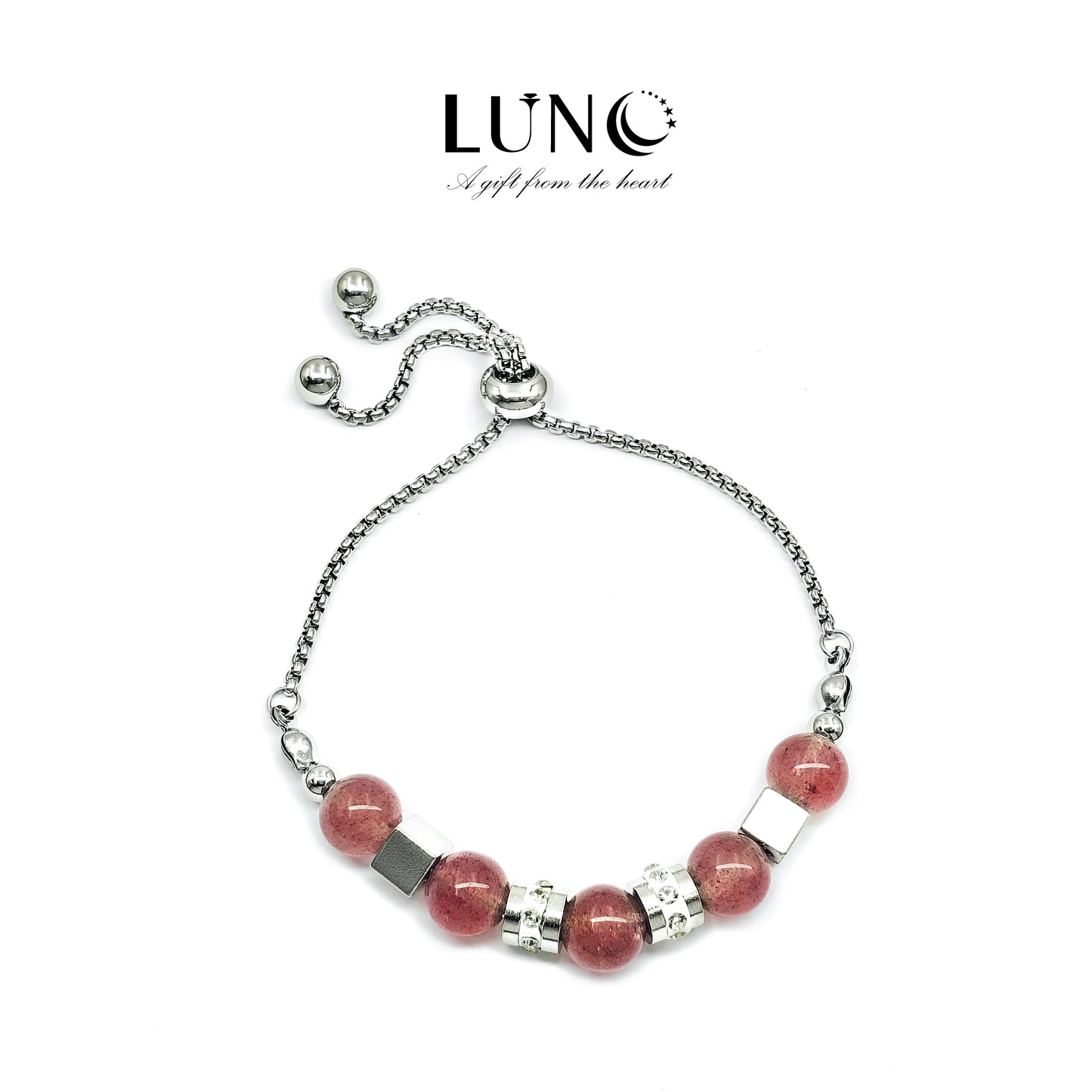 【 LUNO Premium Strawberry Quartz Bracelet 】🍓