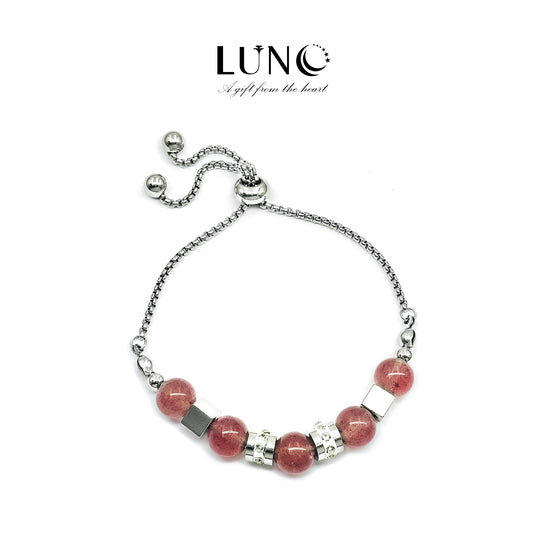 【 LUNO Premium Strawberry Quartz Bracelet 】🍓