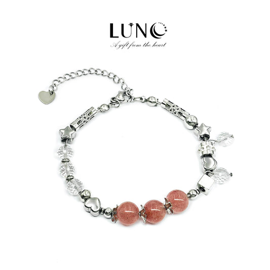【 LUNO Premium Strawberry Quartz Bracelet 】🍓